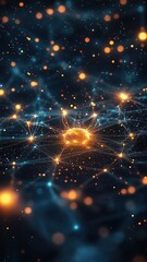 Abstract network of glowing connections.