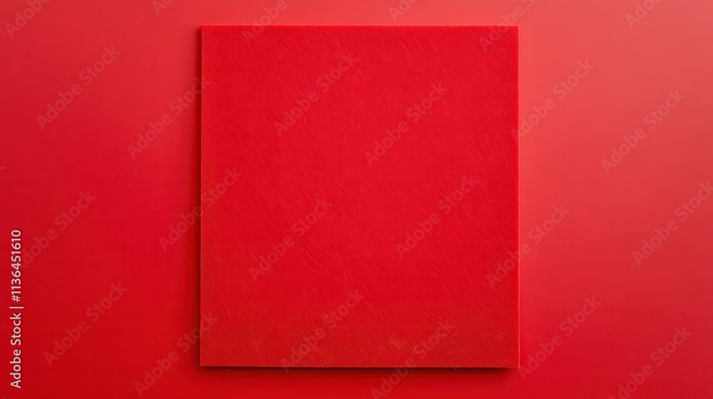 Poster red textured rectangular surface on red background