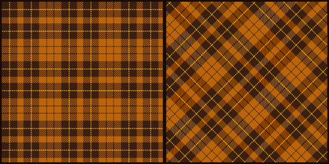 Brown tone plaid seamless pattern vector. Background graphic tartan fashion design use for print, texture, cloth, fabric, flannel.