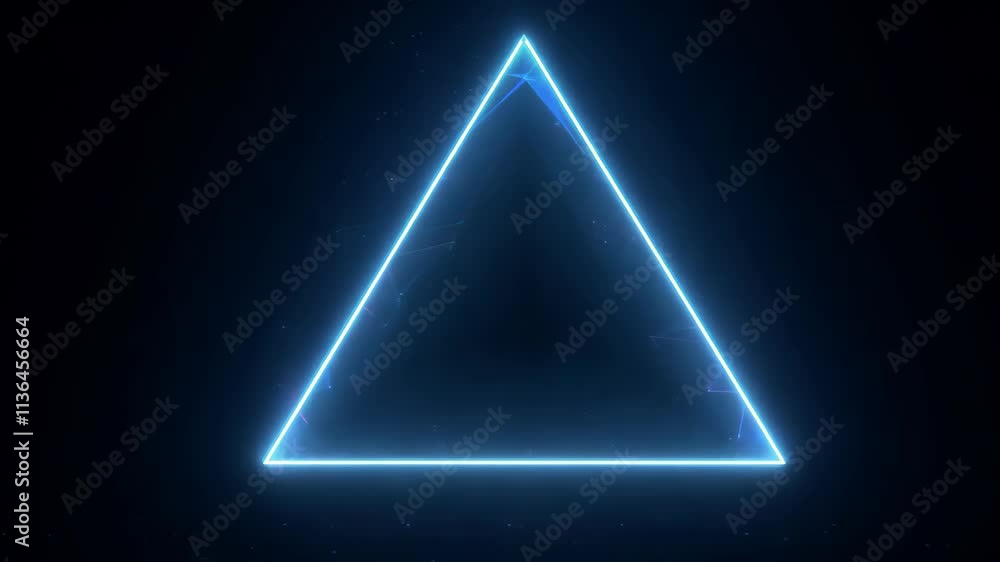 Aufkleber energetic blue triangle animated in a dark environment with glowing effects