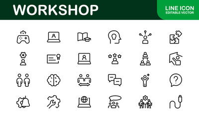 Creative Workshop Icon Set - Perfect for Tools, Maintenance, and Do-It-Yourself-Themed Projects