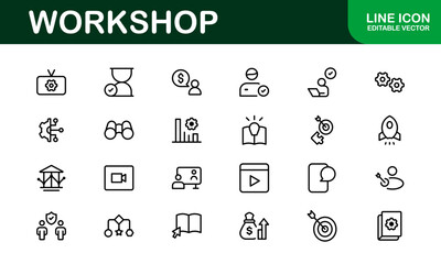 Creative Workshop Icon Set - Perfect for Tools, Maintenance, and Do-It-Yourself-Themed Projects