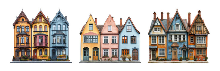 Obraz premium Colorful Facades of Charming Historical Houses