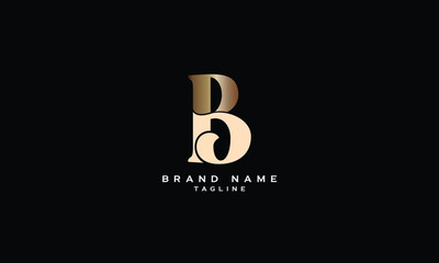 BD, DB, Abstract initial monogram letter alphabet logo design