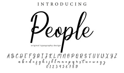 People Font Stylish brush painted an uppercase vector letters, alphabet, typeface