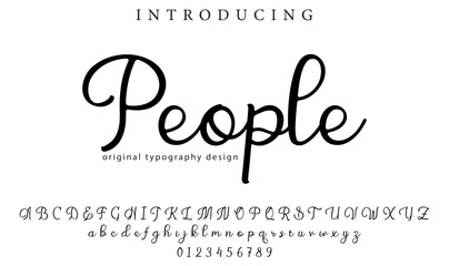 People Font Stylish brush painted an uppercase vector letters, alphabet, typeface