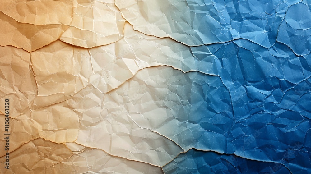 Poster textured abstract background featuring a gradient from warm beige to cool blue tones, evoking a sens
