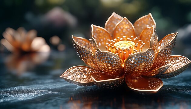 Close-Up of a Golden Flower.
