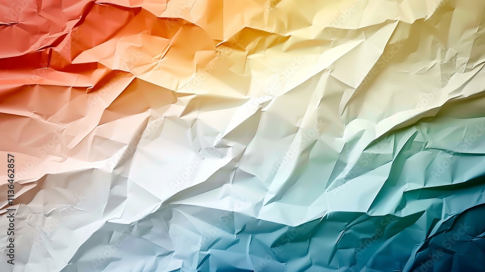 Poster a vibrant, textured background showcasing a gradient of colors from warm red to cool blue tones, cre