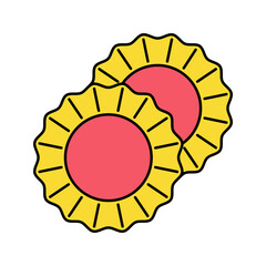 Jam Filled Cookies Icon Illustration perfect for designs with a fast food theme