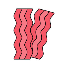 Bacon Strips Icon Illustration perfect for designs with a fast food theme