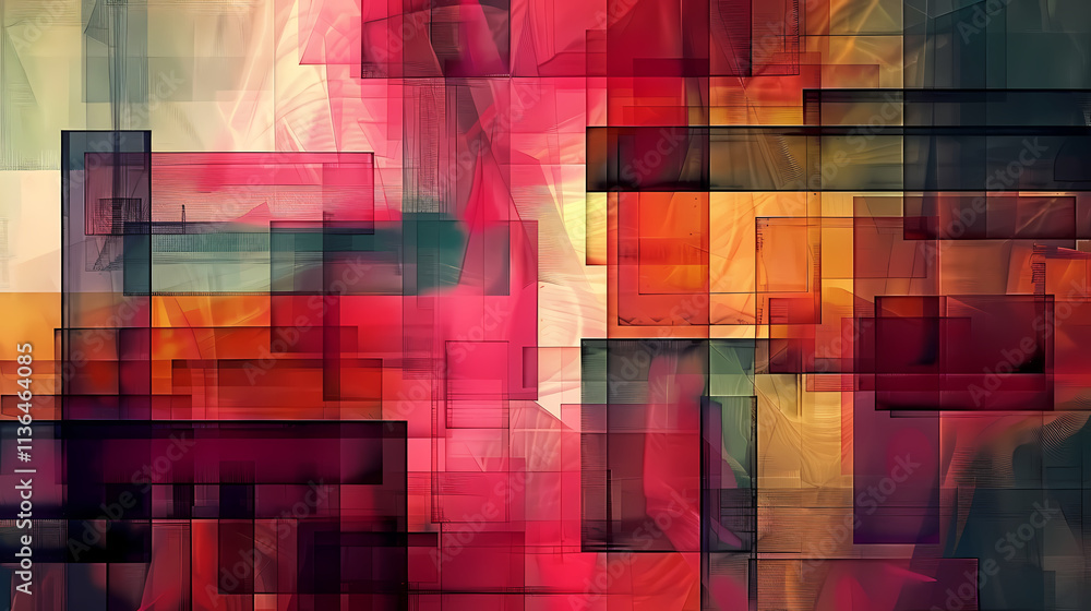 Aufkleber abstract layered textures: a captivating abstract art composition featuring overlapping layers of tr
