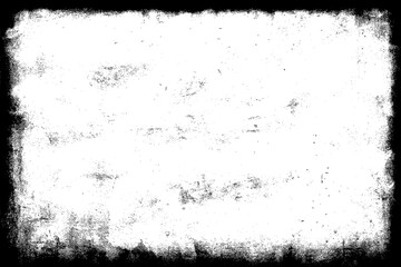 Texture wall grunge. Old pattern paper. Gray dirty textured surface. Concrete overlay frame. Black noise, dust on transparent backdrop. PNG format.