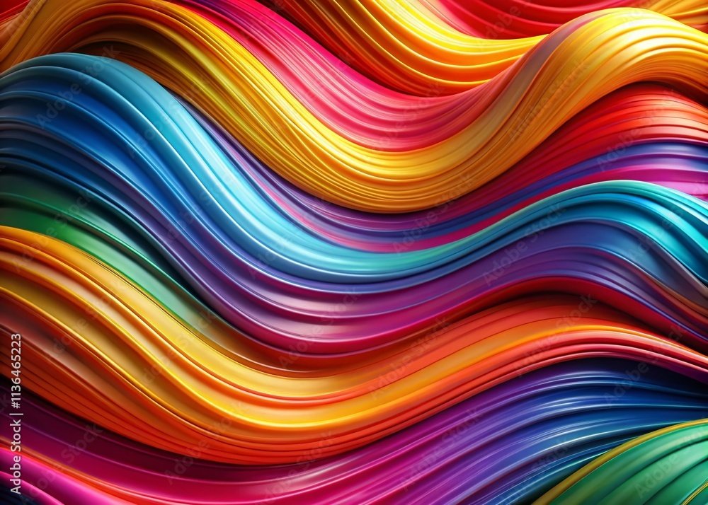 Aufkleber colorful wavy surface digital background for modern graphics enhancement with fluidity and style in 