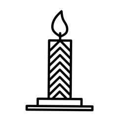 burning candle on a white background