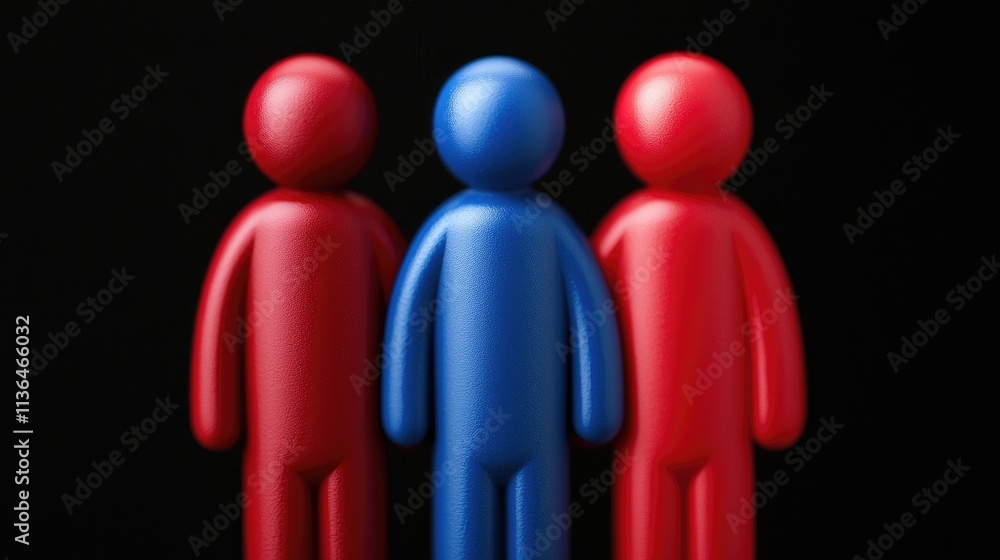 Poster dynamic interaction between colorful figures abstract background digital art creative space close-up
