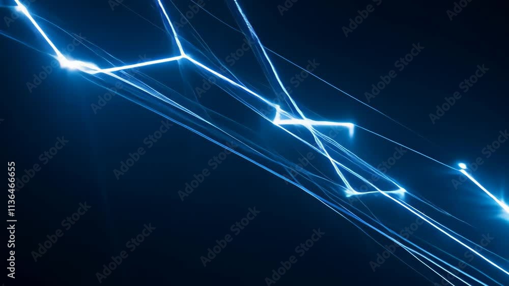 Poster dynamic light installation creates mesmerizing patterns in dark environment