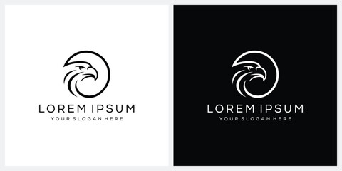 simple eagle hawk logo design vector template