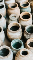 Exploring the Beauty of Ancient Clay Pots in a Timeless Arrangement