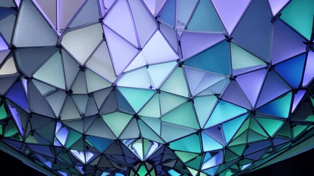 Beautiful geometric patterns created with translucent panels in a modern architectural design