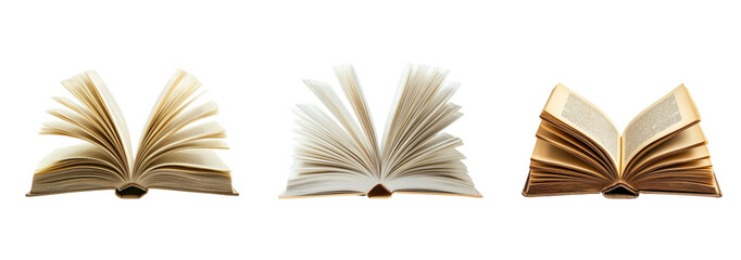 Open Books on Transparent Background for Design Use