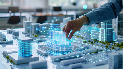 Smart City Vision: Architect Designing Futuristic Cityscape 