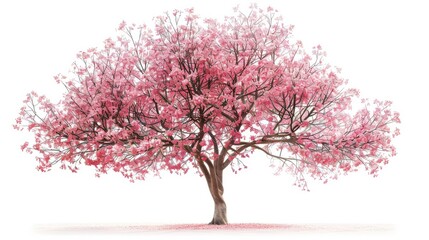 Obraz premium Blossoming tree plant isolated on white background nature scene