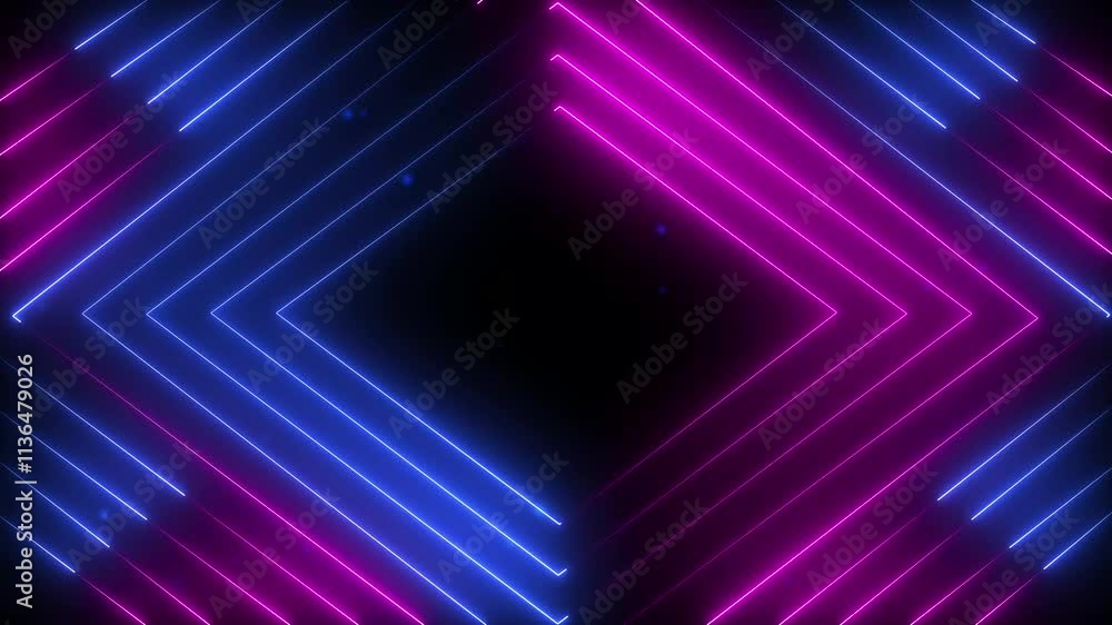 Aufkleber neon line abstract background. neon glowing line. abstract lights animated on a abstraction neon lin