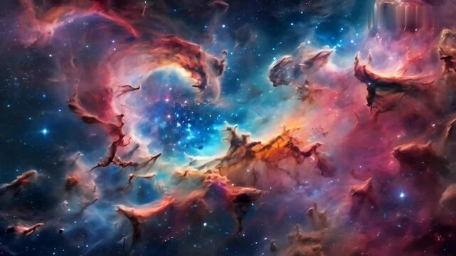 A breathtaking journey through the ethereal Small Magellanic Cloud galaxy, also known as Nubecula Minor, with vibrant cosmic colors and starry depths.