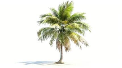 Isolated armir palm tree natural setting plant life bright environment