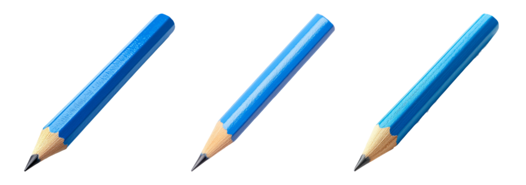 Colorful Blue Pencils on Transparent Background - Powered by Adobe