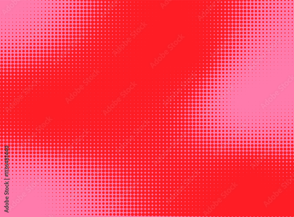 Aufkleber red and pink halftone dotted pattern with gradient effect