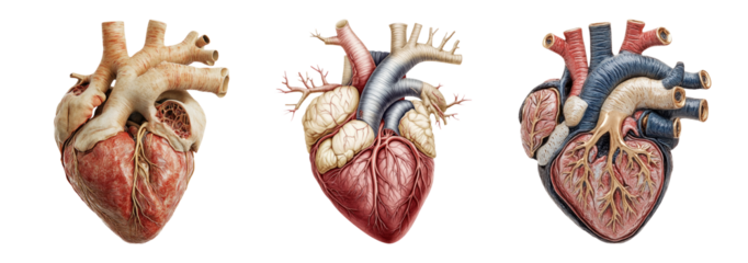 Detailed Heart Anatomy on Transparent Background