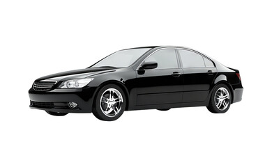Fototapeta premium Black Car Isolated on Transparent Background