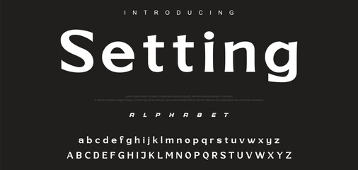 Modern Bold Font. Sans Serif Font. Regular Uppercase Lowercase Typography urban style alphabet fonts for fashion, sport, technology, digital, movie, logo design, vector illustration