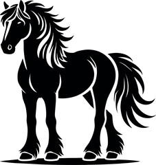 Graceful Horse Vector Black Silhouette Cricut Design for T-Shirt