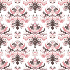 Seamless pattern with floral elements in Victorian style. Ideal for printing on both fabric and paper