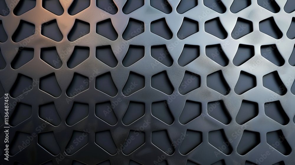 Poster intricate geometric metal texture featuring triangular cutouts, creating a modern and sophisticated 