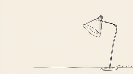 Fototapeta premium Minimalistic Illustration of a Simple Desk Lamp on Light Background