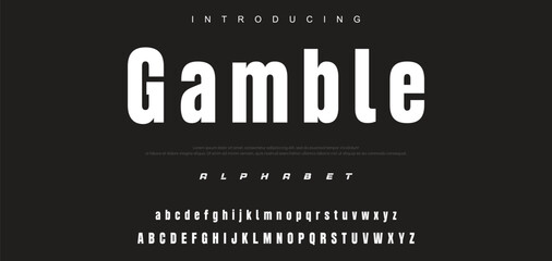 Modern Bold Font. Sans Serif Font. Regular Uppercase Lowercase Typography urban style alphabet fonts for fashion, sport, technology, digital, movie, logo design, vector illustration