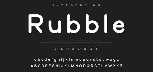 Modern Bold Font. Sans Serif Font. Regular Uppercase Lowercase Typography urban style alphabet fonts for fashion, sport, technology, digital, movie, logo design, vector illustration