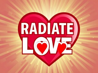 Radiate Love Heart Design With Rays Of Light