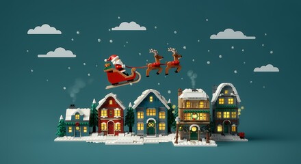Naklejka premium Various Christmas, New Year card and banner collection: Santa Claus, Christmas tree, snowman, reindeer, ornament, xmas elements and decorations and many more