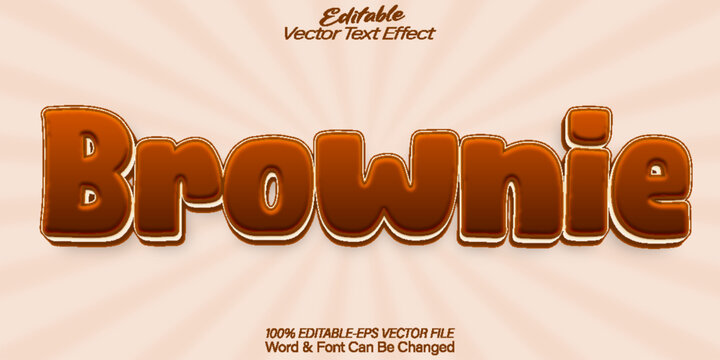 Brownie Vector Text Effect Editable Alphabet Cookie Snack Cake Baked Food Chocolate Cracker