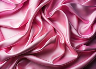 Fototapeta premium Elegant Abstract Pink Soft Background with Wavy Silk Cloth Texture for Product Presentation in Fashion Magazine Layout, Perfect for Minimalist Designs and Stylish Displays