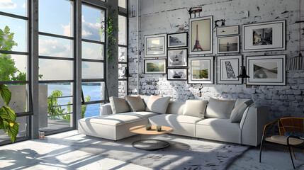 Modern Loft Apartment Living Room Design 
