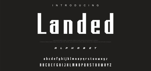 Modern font design, trendy alphabet letters and numbers vector illustration