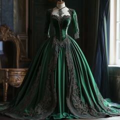 Fototapeta premium Young woman Victorian era clothes