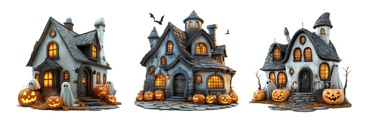 Spooky Halloween House Collection for Background Use