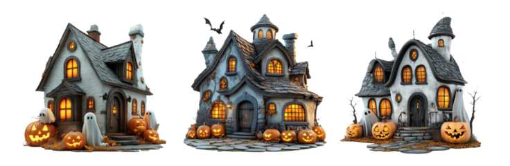 Spooky Halloween House Collection for Background Use